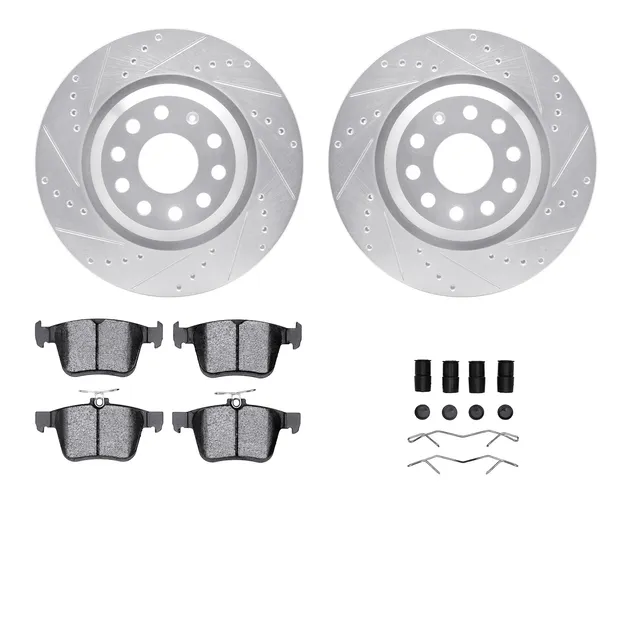 R1 Concepts WGTH1-74036 Brake Rotors - D/S - Silver W/ Euro Ceramic Pads & Hdw